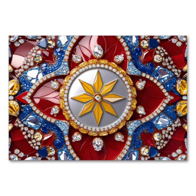 Special table card with Colombian Colours (Front)