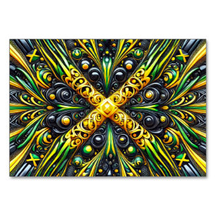 Special table card with Jamaican Colours