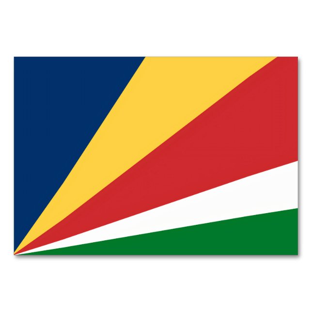 Special table card with Seychelles Colours (Front)