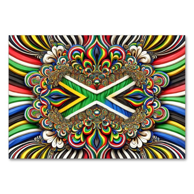 Special table card with South African Colours (Front)