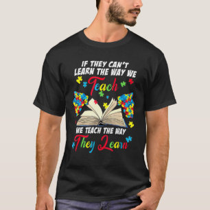 Special Teach Autism Awareness Puzzle Book Men Wom T-Shirt