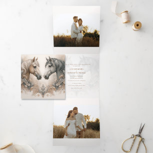 Special Trifold Add Photo Wedding Invitation