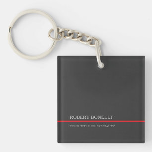 Special Unique Grey Red Elegant Modern Key Ring