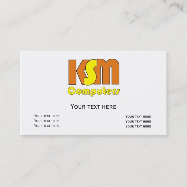 Special unique Logo KSM Business Card Template (Front)