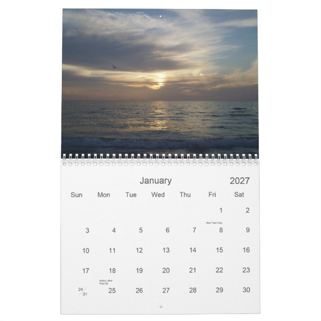 Special Vacation Places Calendar (Jan 2027)