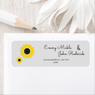 Special Vibrant Sunflower Elegant Personalised Return Address Label