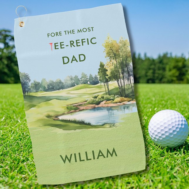 Special  Watercolor Father's Day Golf Theme Towel (Creator Uploaded)