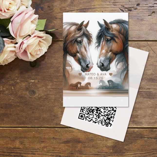 Special Wedding QR Code Vertical Enclosure Card (Creator Uploaded)