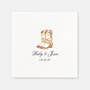 Special Western Dark Brown Wedding Napkin