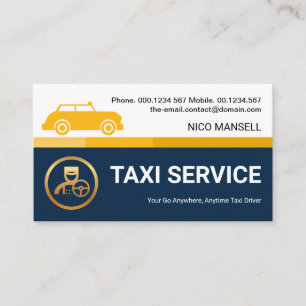 Special Yellow Taxi Line Private Hire Driver Business Card