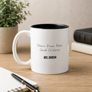 SpecialEd Warrior Patience Purpose Passion Teacher Two-Tone Coffee Mug