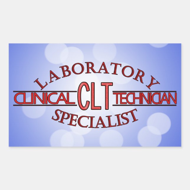 SPECIALIST CLT CLINICAL LABORATORY TECHNICIAN RECTANGULAR STICKER (Front)