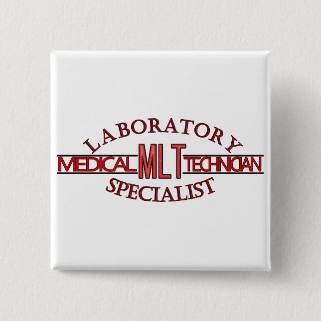 SPECIALIST LAB MLT MEDICAL LABORATORY TECHNICIAN 15 CM SQUARE BADGE (Front)