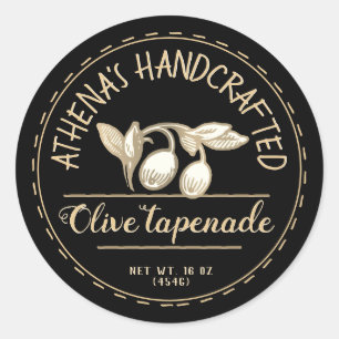 Speciality Food Farmers Market Olive Tapenade Blac Classic Round Sticker