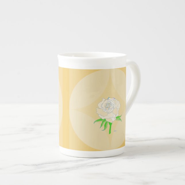 Speciality Mug - Rose on Geometric Background (Front Right)