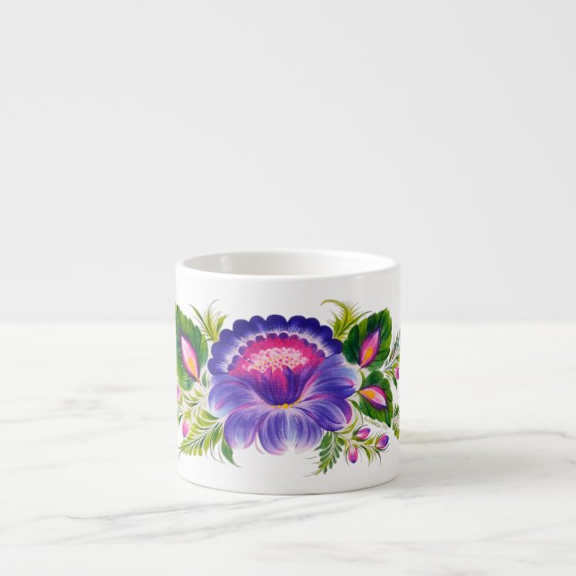 Speciality Mug with Ukrainian floral design (Front)