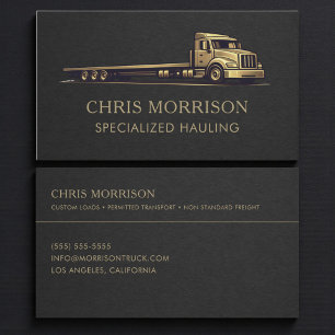 Specialized Hauling Trucking Services Professional Business Card
