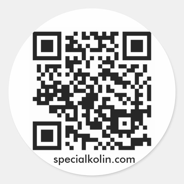 SpecialKolin.com QR Code Stickers! Classic Round Sticker (Front)
