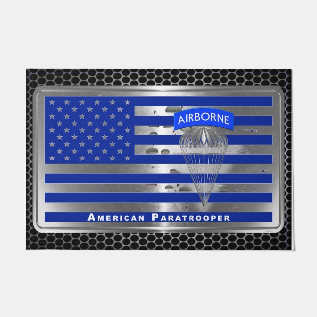 Specially Designed American Paratrooper Flag Doormat (Front)