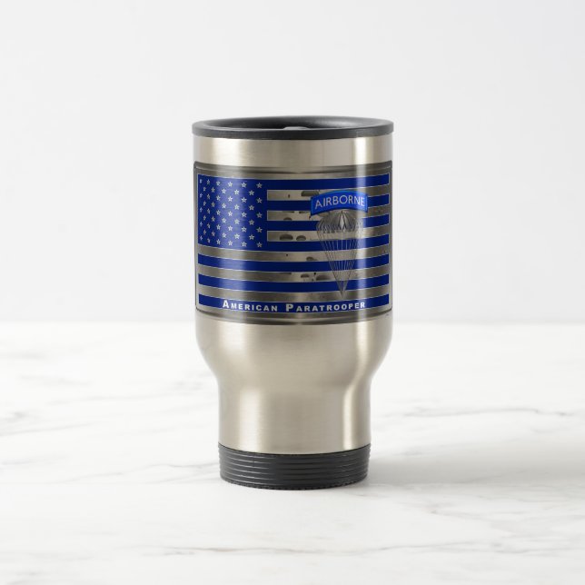 Specially Designed American Paratrooper Flag Travel Mug (Center)