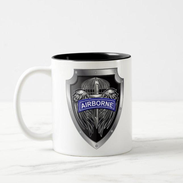 Specially Designed Winged Airborne Shield Two-Tone Coffee Mug (Left)