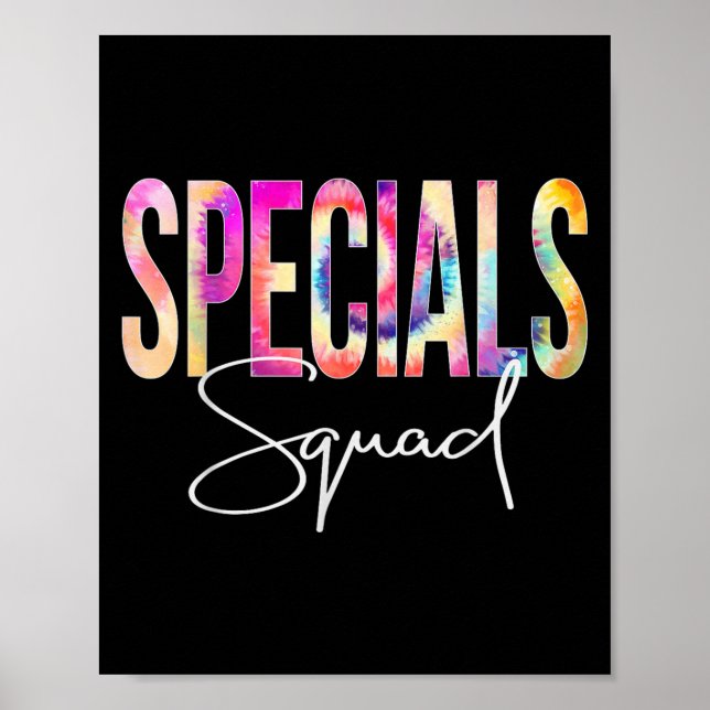 Specials Squad Tie Dye Back To School Women Apprec Poster (Front)
