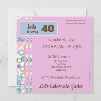 Specific Year 20, 21, 25, 40, 50, 60, Floral Invitation