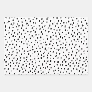 Speckle Dalmatian Pattern (black/white) Wrapping Paper Sheet