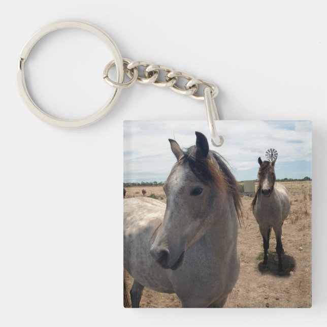 Speckled Arab Horses, Key Ring (Front)