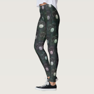 Speckled Black White Lawn Bowls On Checks, Leggings