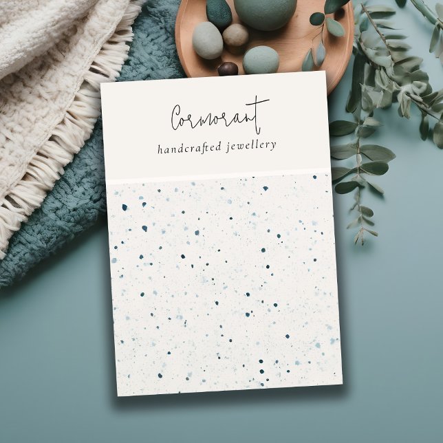 Speckled Blue White Texture Blank Jewellery Displa Business Card (Creator Uploaded)