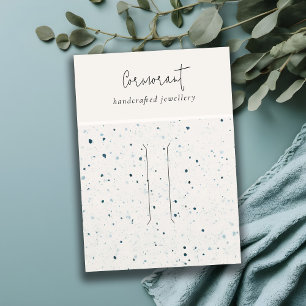 Speckled Blue White Texture Hair Pin Band Display Business Card