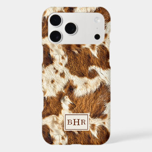 Speckled Brown Cowhide Monogrammed