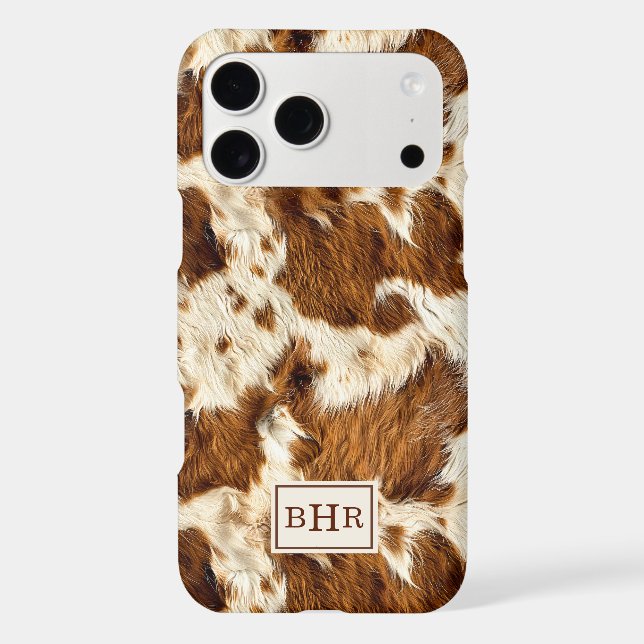 Speckled Brown Cowhide Monogrammed (Back)