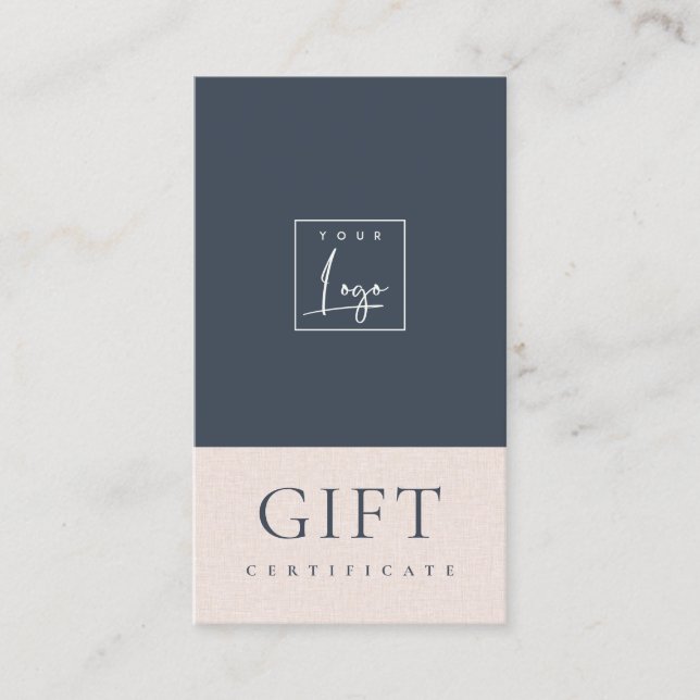Speckled Ceramic Navy Blush Logo Gift Certificate (Front)