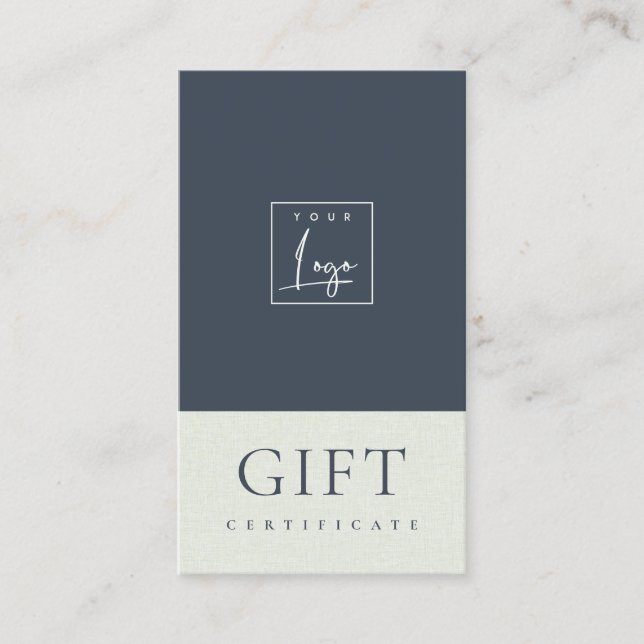 Speckled Ceramic Navy Kraft Logo Gift Certificate (Front)