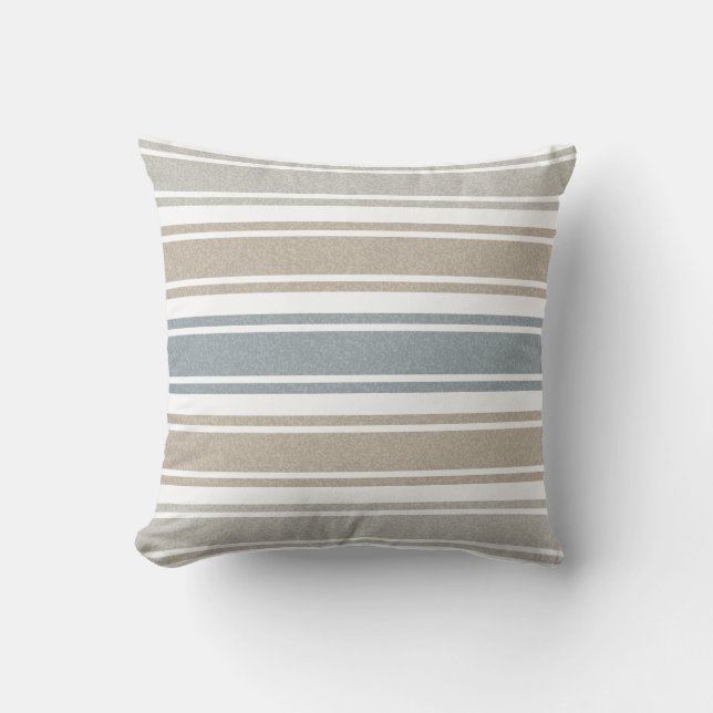 Speckled Coastal Striped Outdoor Cushion (Front)