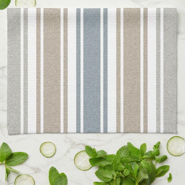 Speckled Coastal Striped Tea Towel (Folded)