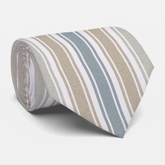 Speckled Coastal Striped Tie (Rolled)