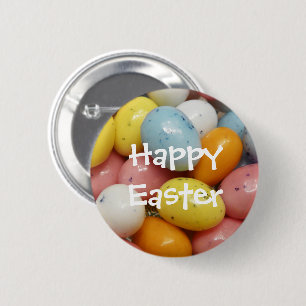 Speckled Coloured Jelly Bean Easter Eggs 6 Cm Round Badge