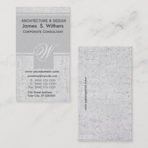 Speckled Dusty Linen Antiqued  Aged Initial Name Business Card