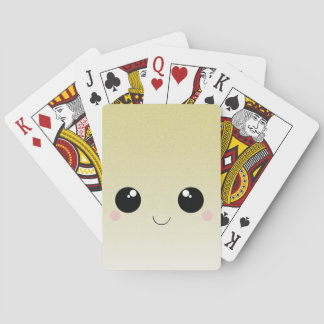 Speckled Faux Glitter-Look Kawaii Face Playing Cards