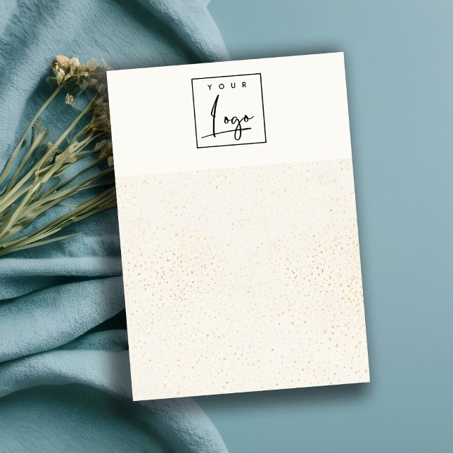 Speckled Gold White Logo Blank Jewellery Display Business Card (Creator Uploaded)