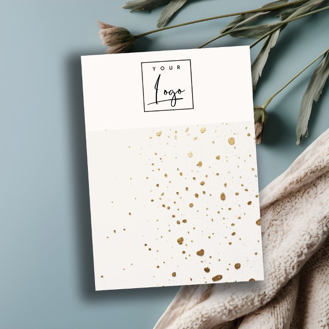 Speckled Gold White Logo Blank Jewellery Display Business Card (Creator Uploaded)