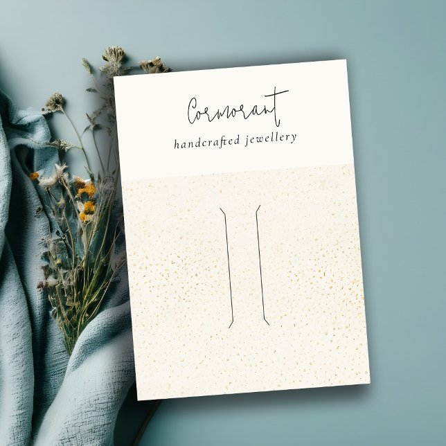 Speckled Gold White Texture Hair Pin Band Display Business Card (Creator Uploaded)