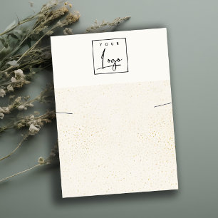 Speckled Gold White Texture Logo Necklace Display Business Card