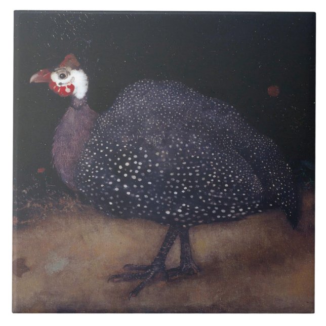 Speckled Guineafowl Bird (by Jan Mankes) Ceramic Tile (Front)