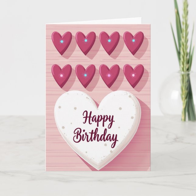 Speckled Heart Birthday Card (Front)