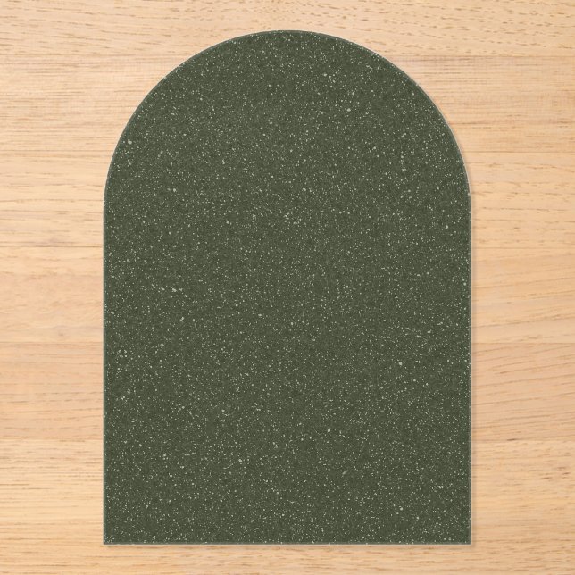 Speckled Moss Green Acrylic Invitation – Customise (Front)