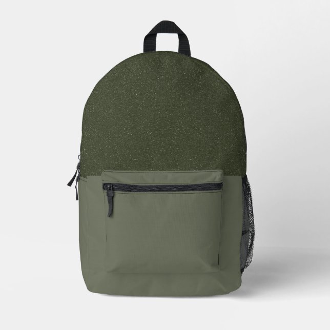 Speckled Moss Green Backpack – Customisable (Front)